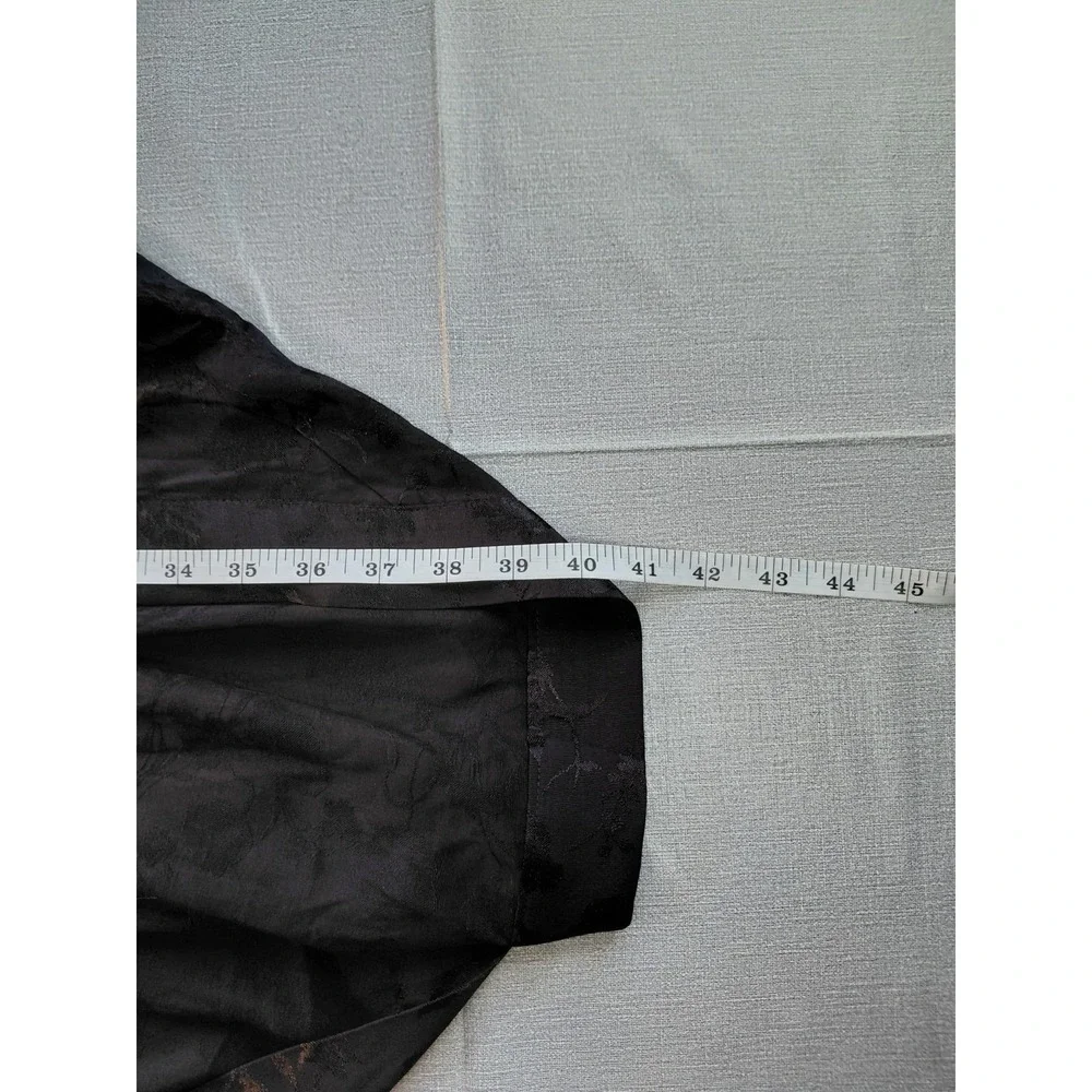 A New‎ Day Floral Embossed Open Front Kimono OSFM Black Lightweight
